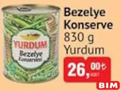 YURDUM BEZELYE KONSERVE 830 G